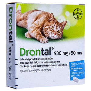 DRONTAL CAT 230MG/20MG TABLETES KAĶIEM 4KG N2